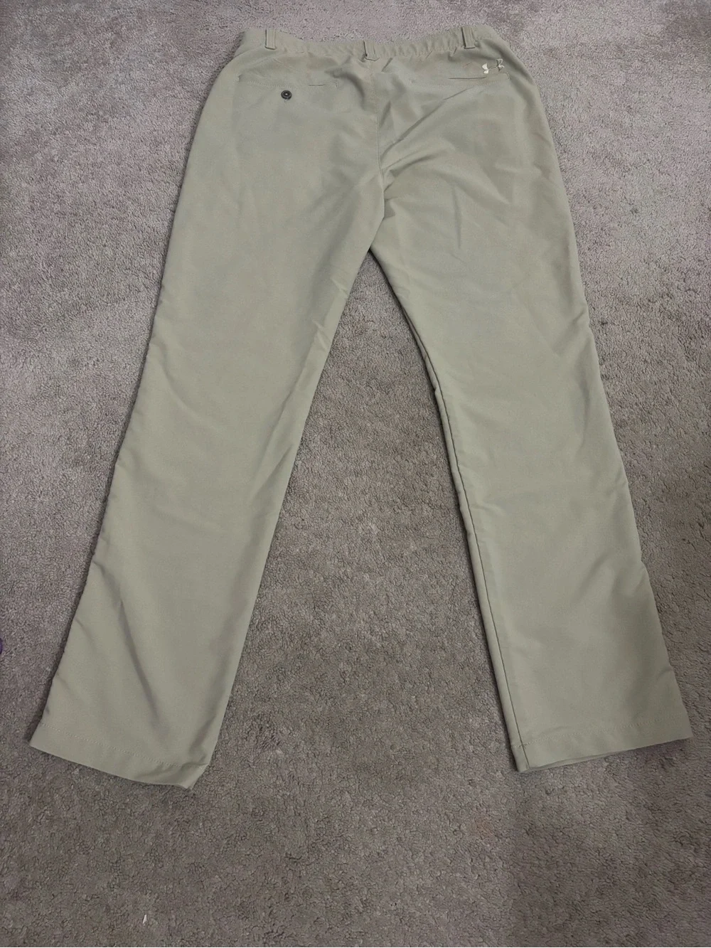 Under Armour Match Play Golf Pants Men Beige Straight Leg Nylon Blend Stretch